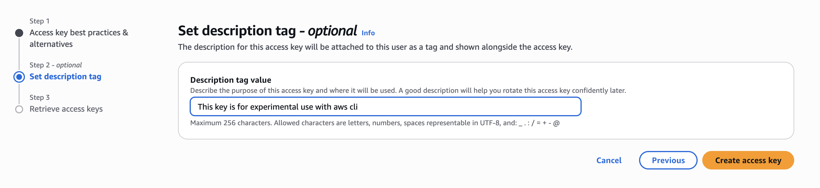 Access key description