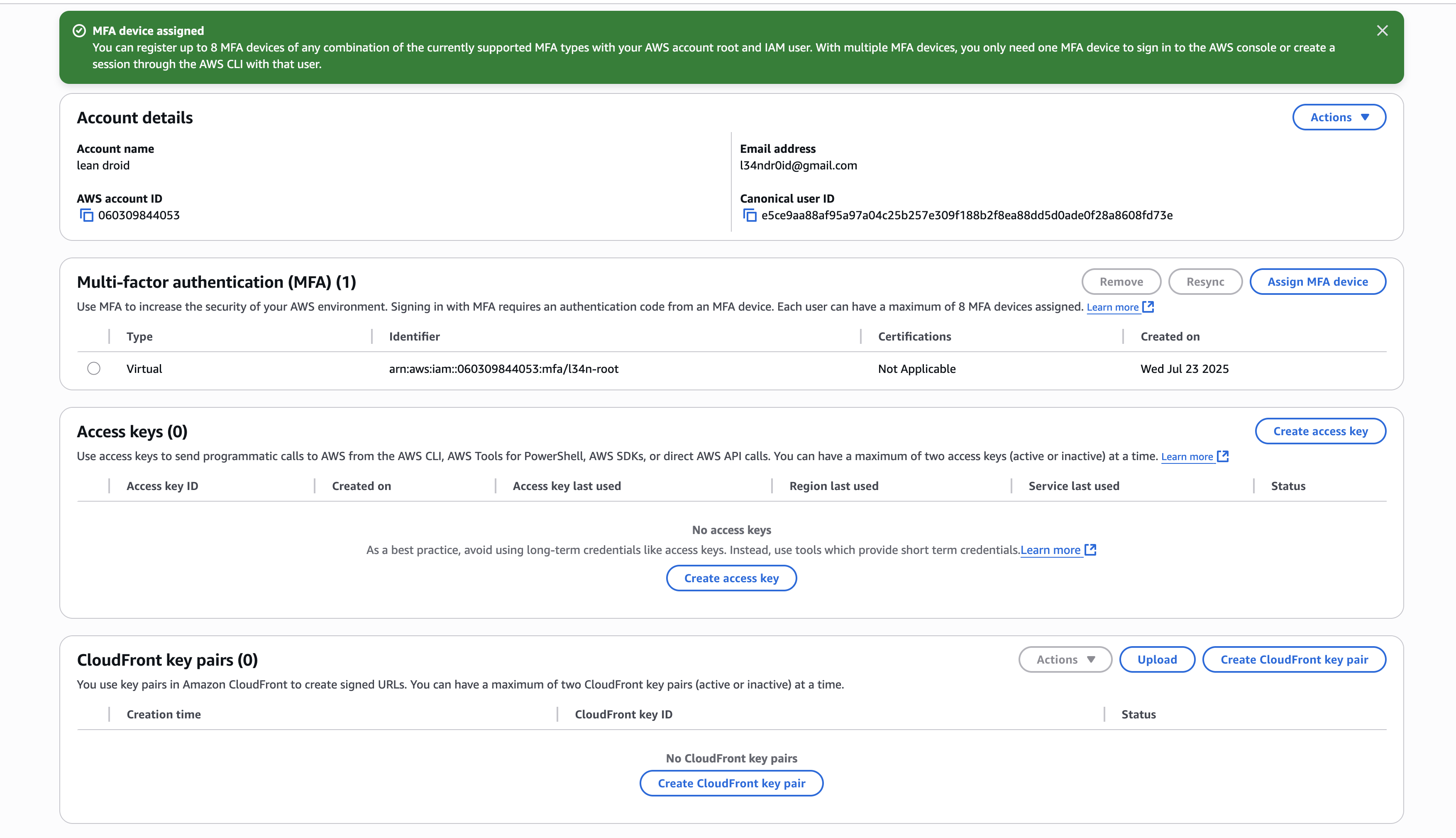 MFA enabled confirmation